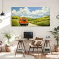 Blue Sky White Clouds Vintage Wall Art Canvas Office Home Room Framed 120x60cm