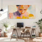Soft Tones Colorful Brushstroke Wall Art Canvas Office Home Room Framed 120x60cm