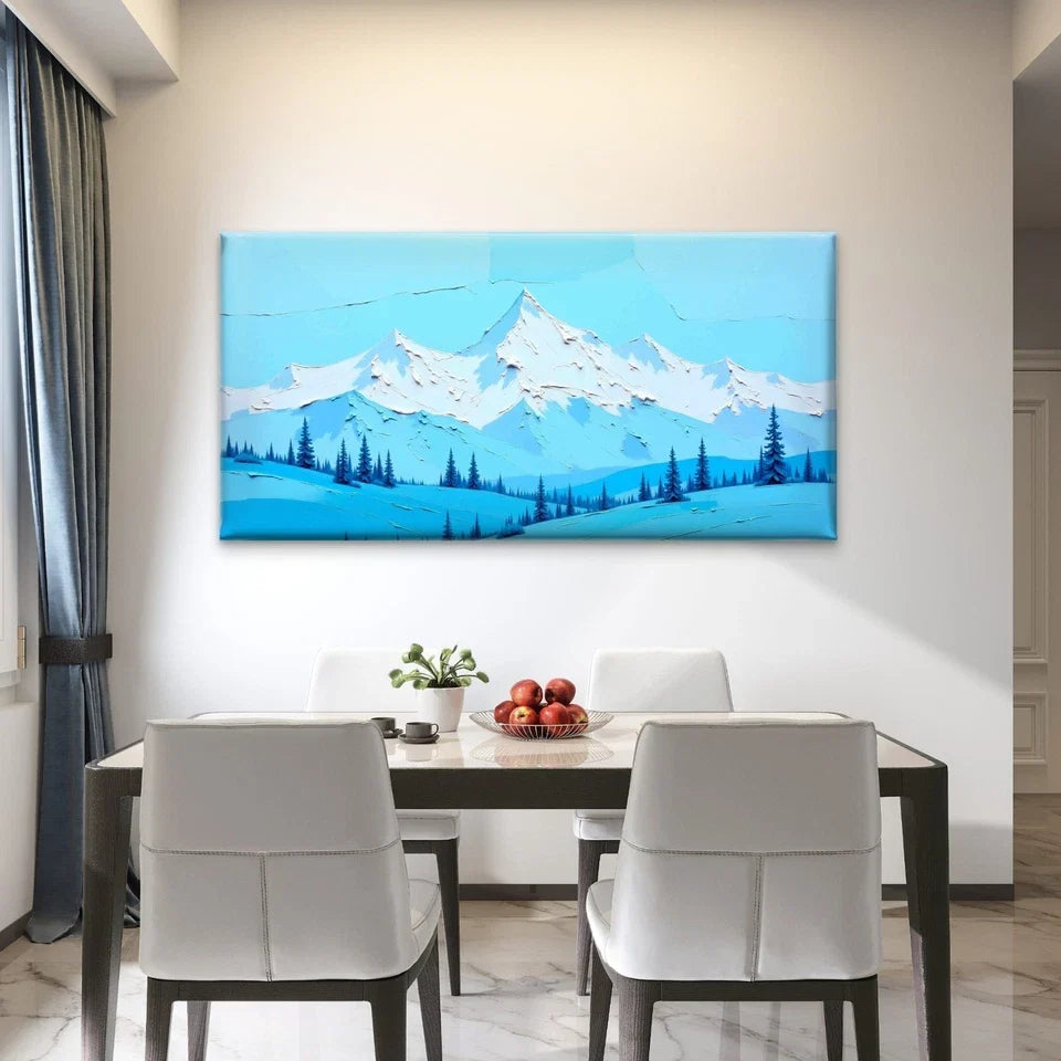 Soft Landscape Illustration Wall Art Canvas Office Home Room Framed 80x45cm