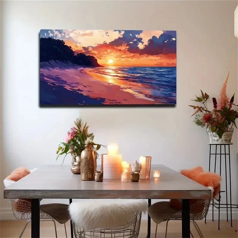 Vivid Style Ripening Waves Wall Art Canvas Office Home Room Framed 120x60cm