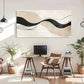 Bold Lines & Minimalist Design Wall Art Canvas Office Home Room Framed 120x60cm