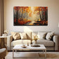 Vibrant Autumn Leaves Forest Wall Art Canvas Office Home Room Framed 120x60cm