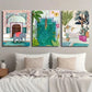 3pcs Moroccan Nordic Jungle Elephant Tiger Wall Art Set Canvas Framed 40x60cm - High Quality Print 100% Australian Made Wall Canvas Ready to Hang
