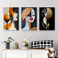 3pcs Modern Abstract Woman Minimalist Metal Print Ready to Hang Art