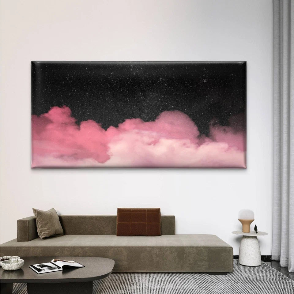 Galaxy Background With Clouds Wall Art Canvas Office Home Room Framed 120x60cm