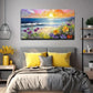 Beach Sunset Colorful Flower Wall Art Canvas Office Home Room Framed 120x60cm