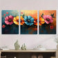 3pcs Abstract Floral Theme Painting Metal Print Ready to Hang Art