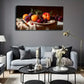 Cherries & Grapes Wooden Plate Wall Art Canvas Office Home Room Framed 120x60cm