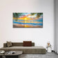 Palm Trees Waves Beach Wall Art Canvas Office Home Room Framed 80x45cm