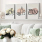 3pcs Line Art Trendy Bar Wine Bottle and Cheese Wall Art Set Canvas Framed 40x60cm - High Quality Print 100% Australian Made Wall Canvas Ready to Hang