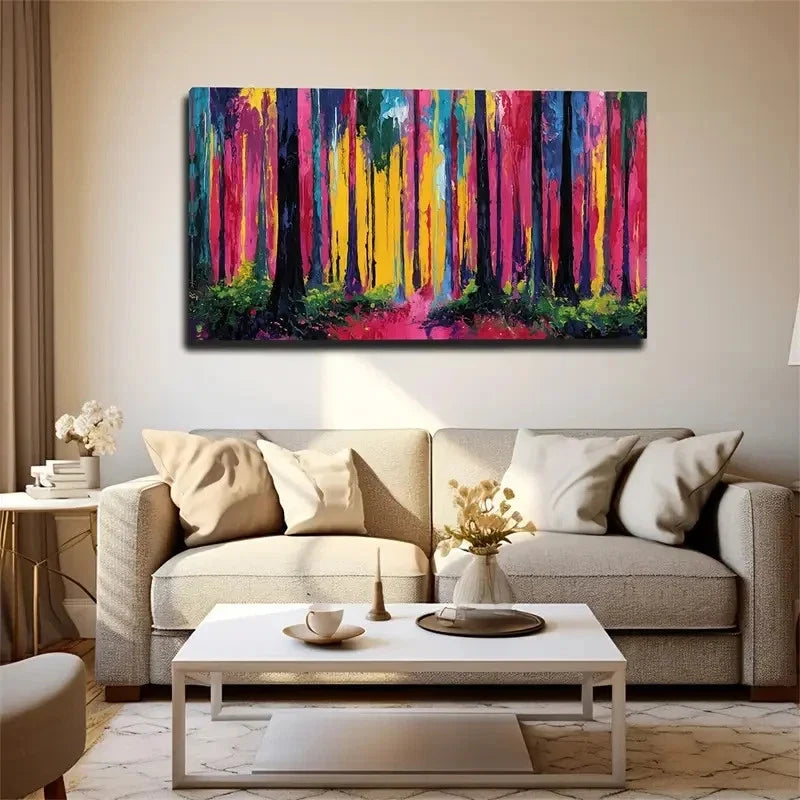 Abstract Modern Vibrant Pink Wall Art Canvas Office Home Room Framed 120x60cm