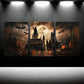 3pcs Retro Style Architecture Metal Print Ready to Hang Art