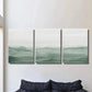 3pcs Sage Green Abstract Landscape Wall Art Set Canvas Framed 40x60cm - High Quality Print 100% Australian Made Wall Canvas Ready to Hang
