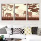 3pcs Elegant Elephant Migration Decoration Wall Art Set Canvas Framed 40x60cm - High Quality Print 100% Australian Made Wall Canvas Ready to Hang
