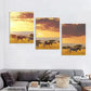 3pcs African Savannah Sunset Zebra Landscape Wall Art Set Canvas Framed 40x60cm - High Quality Print 100% Australian Made Wall Canvas Ready to Hang