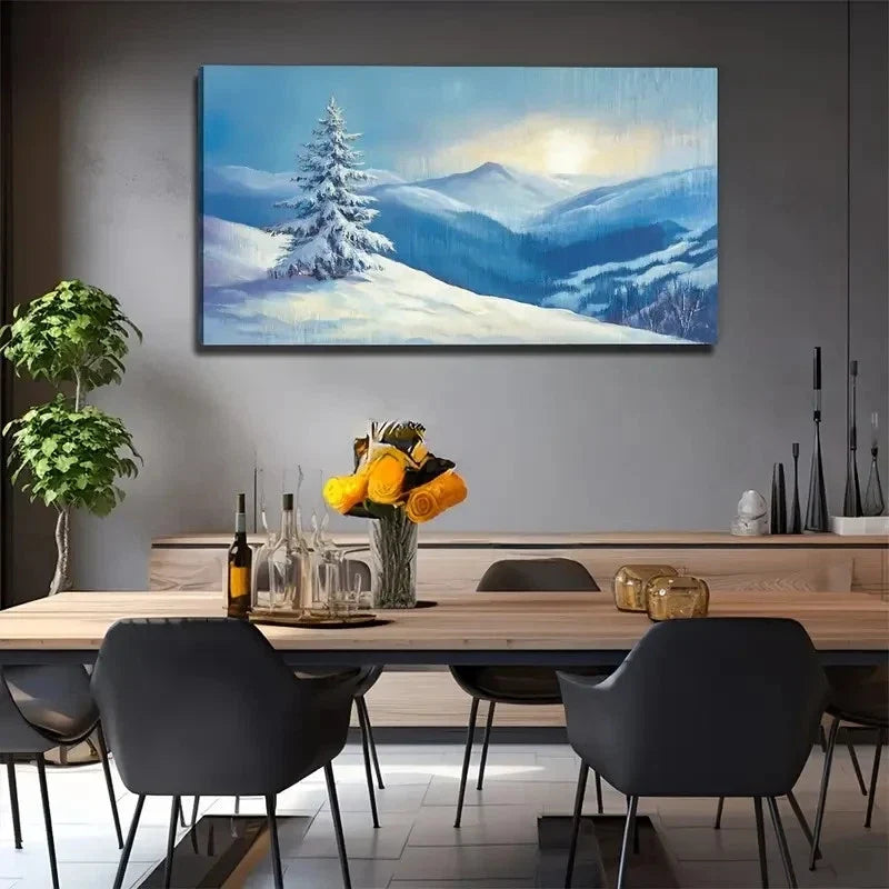 Cedar Sunset Modern Suitable Wall Art Canvas Office Home Room Framed 120x60cm