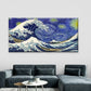 Ocean Wave Painting with Boat Wall Art Canvas Office Home Room Framed 120x60cm