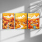 3pcs Abstract Colourful Yellow &amp; White Metal Print Ready to Hang Art