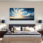 Modern Swirl Cityscape Sunset Wall Art Canvas Office Home Room Framed 120x60cm