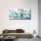 Blue Flower Abstract Wall Art Canvas Office Home Room Framed 120x60cm