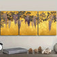 3pcs Gold foil floral wisteria Metal Print Ready to Hang Art