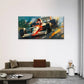 Race Car Abstract Perfect Wall Art Canvas Office Home Room Framed 120x60cm