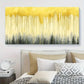 Golden Drips Over Forest Wall Art Canvas Office Home Room Framed 80x45cm