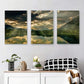 3pcs Mountain Lake Sunset Sunlight Breaking Metal Print Ready to Hang Art