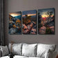 3pcs Sunset in Saxon Switzerland Mountains Wall Art Set Canvas Framed 40x60cm - High Quality Print 100% Australian Made Wall Canvas Ready to Hang