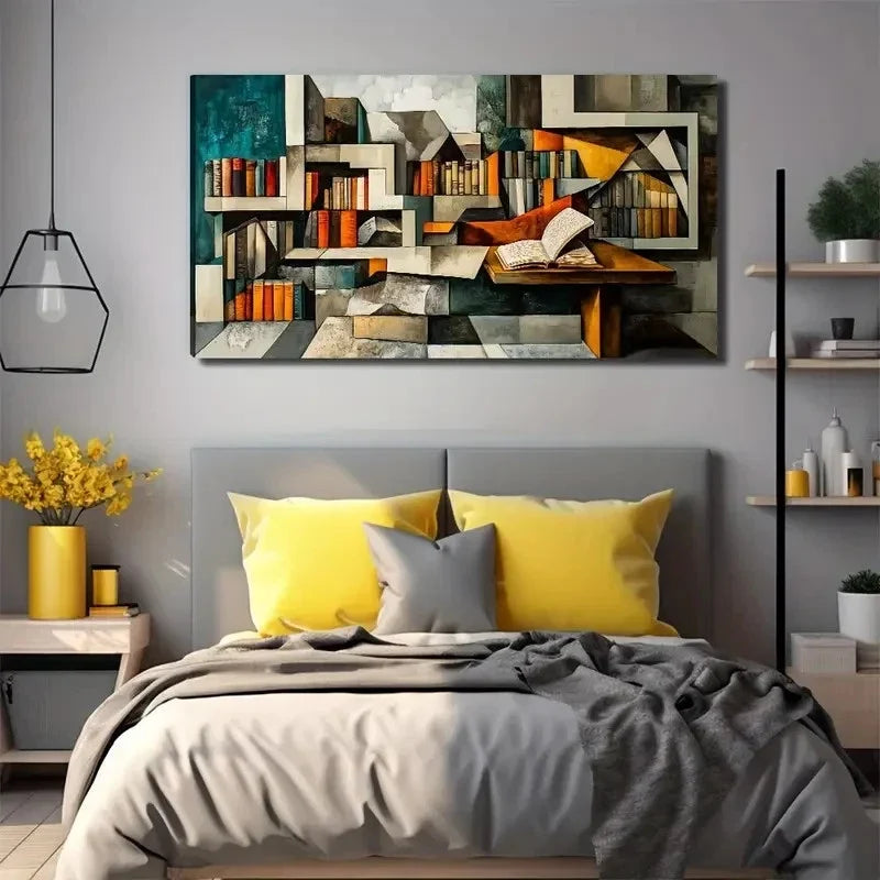 Exquisite Study Suitable Wall Art Canvas Office Home Room Framed 80x45cm