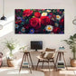 Daisies Roses Vibrant Bouquet Wall Art Canvas Office Home Room Framed 120x60cm