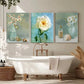 3pcs White Flower Fantasy Bottle White Rose Blue Wall Art Set Canvas Framed 40x60cm - High Quality Print 100% Australian Made Wall Canvas Ready to Hang