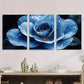 3pcs Elegant Blue White Rose Floral Design Metal Print Ready to Hang Art