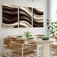 3pcs Shapes Colors Abstract Geometric Brown Gold Wall Art Set Canvas Framed 40x60cm - High Quality Print 100% Australian Made Wall Canvas Ready to Hang