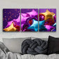 3pcs Star-Shaped Balloons Colorful Wall Art Set Canvas Framed 40x60cm - High Quality Print 100% Australian Made Wall Canvas Ready to Hang