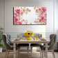 Pink Floral Design Golden Wall Art Canvas Office Home Room Framed 120x60cm