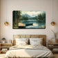 A Small Wooden Boat On Lake Wall Art Canvas Office Home Room Framed 80x45cm