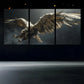 3pcs Flying White Eagle Black & White Metal Print Ready to Hang Art