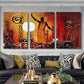 3pcs Cultural Dance, Bold Geometric Elements Metal Print Ready to Hang Art