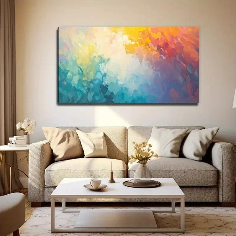 Colorful Map Suitable Poster Wall Art Canvas Office Home Room Framed 120x60cm