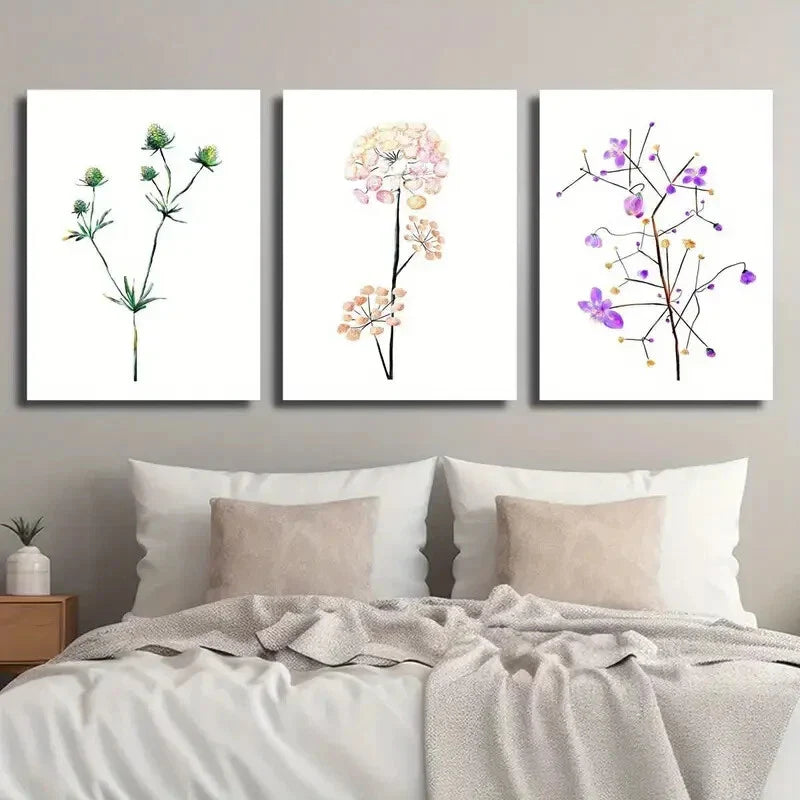 3pcs Modern Green Leaves & Plants Wall Art Set Canvas Framed 40x60cm - High Quality Print 100% Australian Made Wall Canvas Ready to Hang