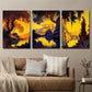 3pcs Mountain Lake Forest Nature Yellow Statue Wall Art Set Canvas Framed 40x60cm - High Quality Print 100% Australian Made Wall Canvas Ready to Hang