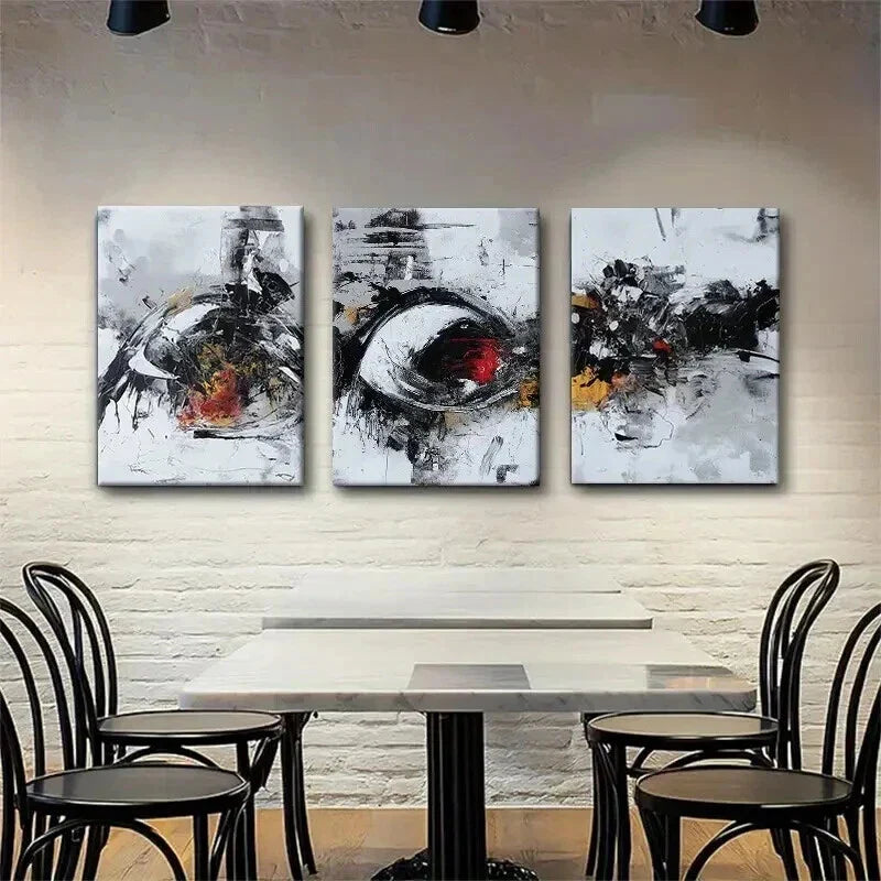 3pcs Black and White Geometric Design Perfect Wall Art Set Canvas Framed 40x60cm - High Quality Print 100% Australian Made Wall Canvas Ready to Hang