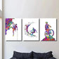 3pcs Colorful Rock Climber Surfer Mountain Biker Wall Art Set Canvas Framed 40x60cm - High Quality Print 100% Australian Made Wall Canvas Ready to Hang