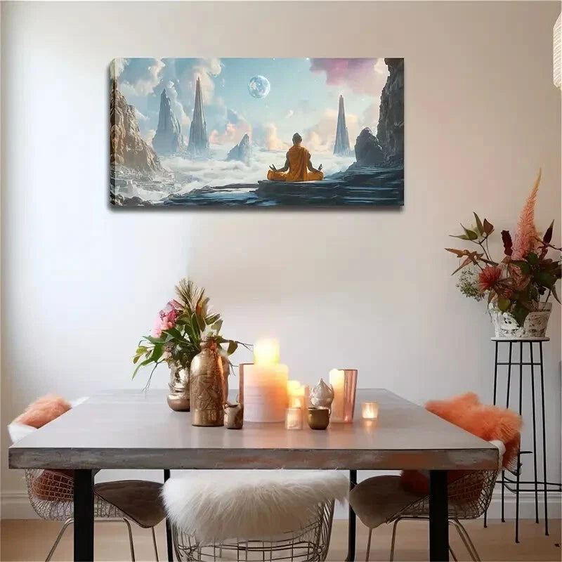 Minimalist Modern Meditation Wall Art Canvas Office Home Room Framed 120x60cm