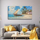 Sailboats By The Shore Measure Wall Art Canvas Office Home Room Framed 80x45cm