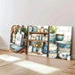 3pcs Modern American Art Deco Style Blue White Wall Art Set Canvas Framed 40x60cm - High Quality Print 100% Australian Made Wall Canvas Ready to Hang