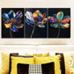 3pcss Modern Art Deco Metallic Flowers Wall Art Set Canvas Framed 40x60cm - High Quality Print 100% Australian Made Wall Canvas Ready to Hang