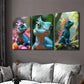 3pcs Vibrant Lizard Triptych Colorful Reptile Wall Art Set Canvas Framed 40x60cm - High Quality Print 100% Australian Made Wall Canvas Ready to Hang