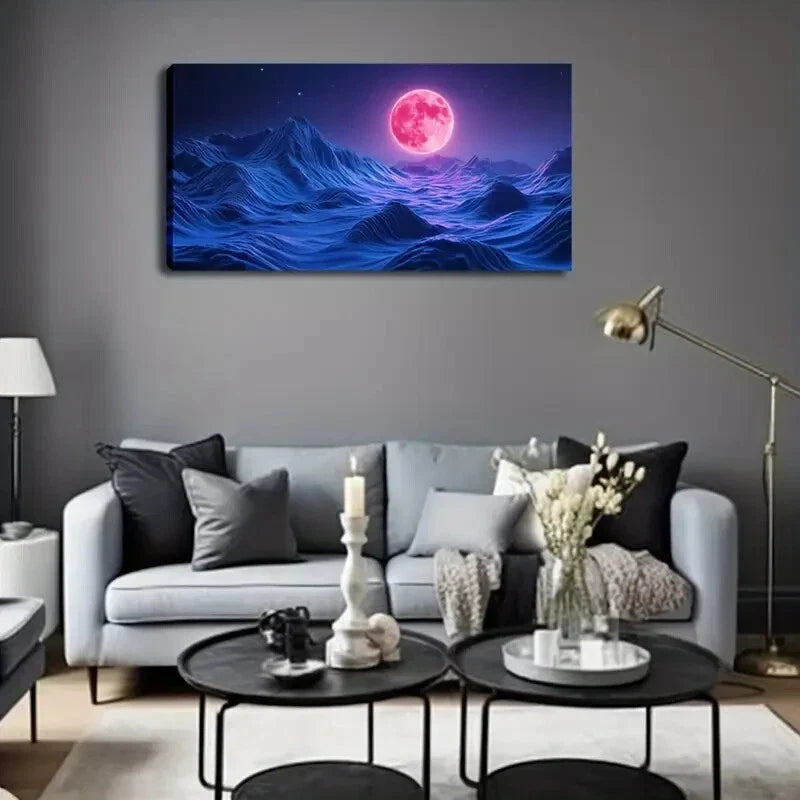 Fantasy Alien Landscape Wall Art Canvas Office Home Room Framed 120x60cm